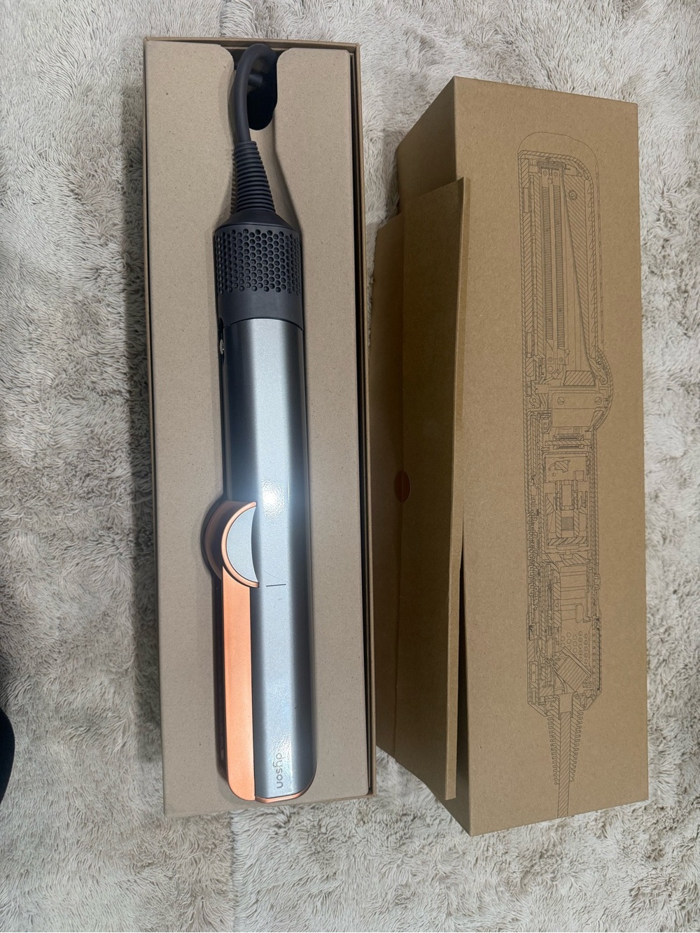 Dyson Hair Straightener in Silver and Rose Gold